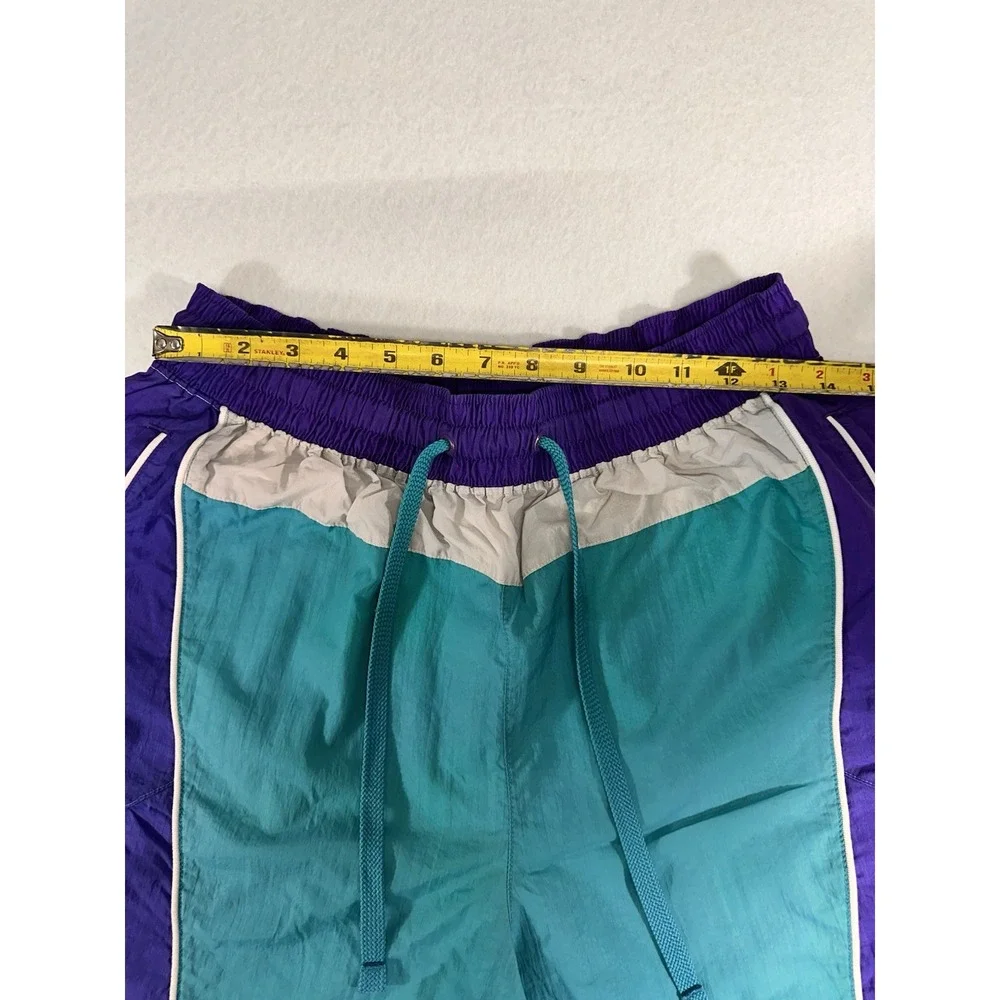 Nike Men's Colorblock Swim Trunks 34 Teal Purple Gray Lined Drawstring Pockets